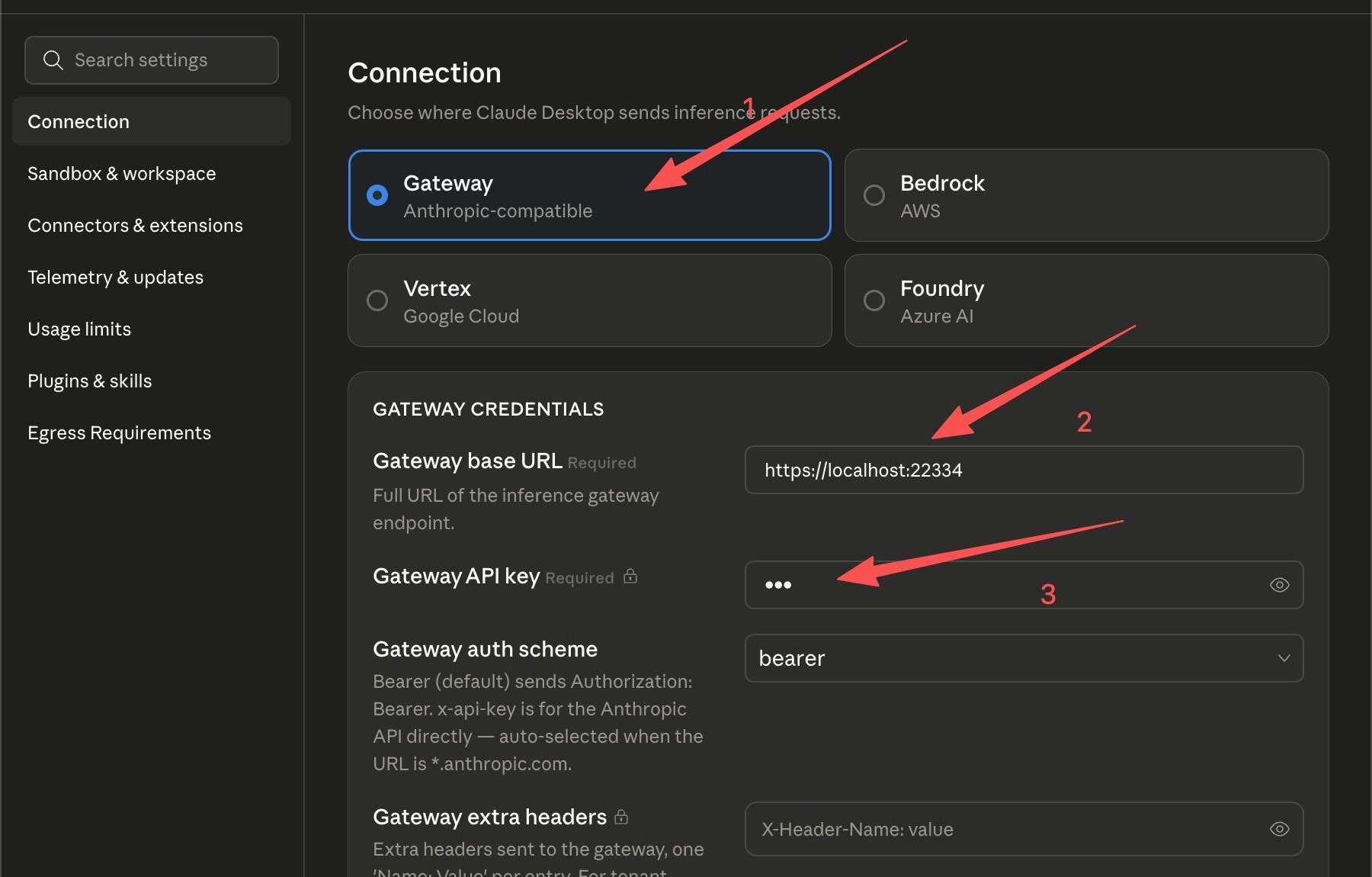 Claude Gateway configuration